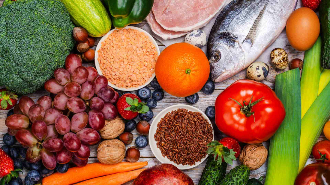 Ingredients of a typical Mediterranean diet for a good healthy diet 