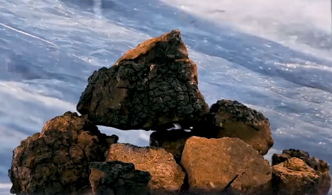 A Stack of Raw Wild Canadian Chaga Blocks