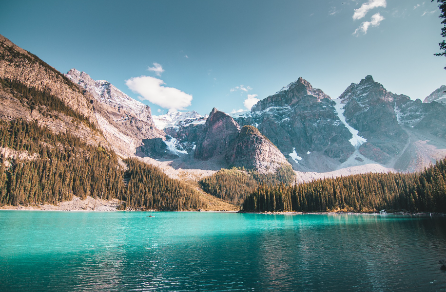 Scenic view of natural Canadian mountains and lakes