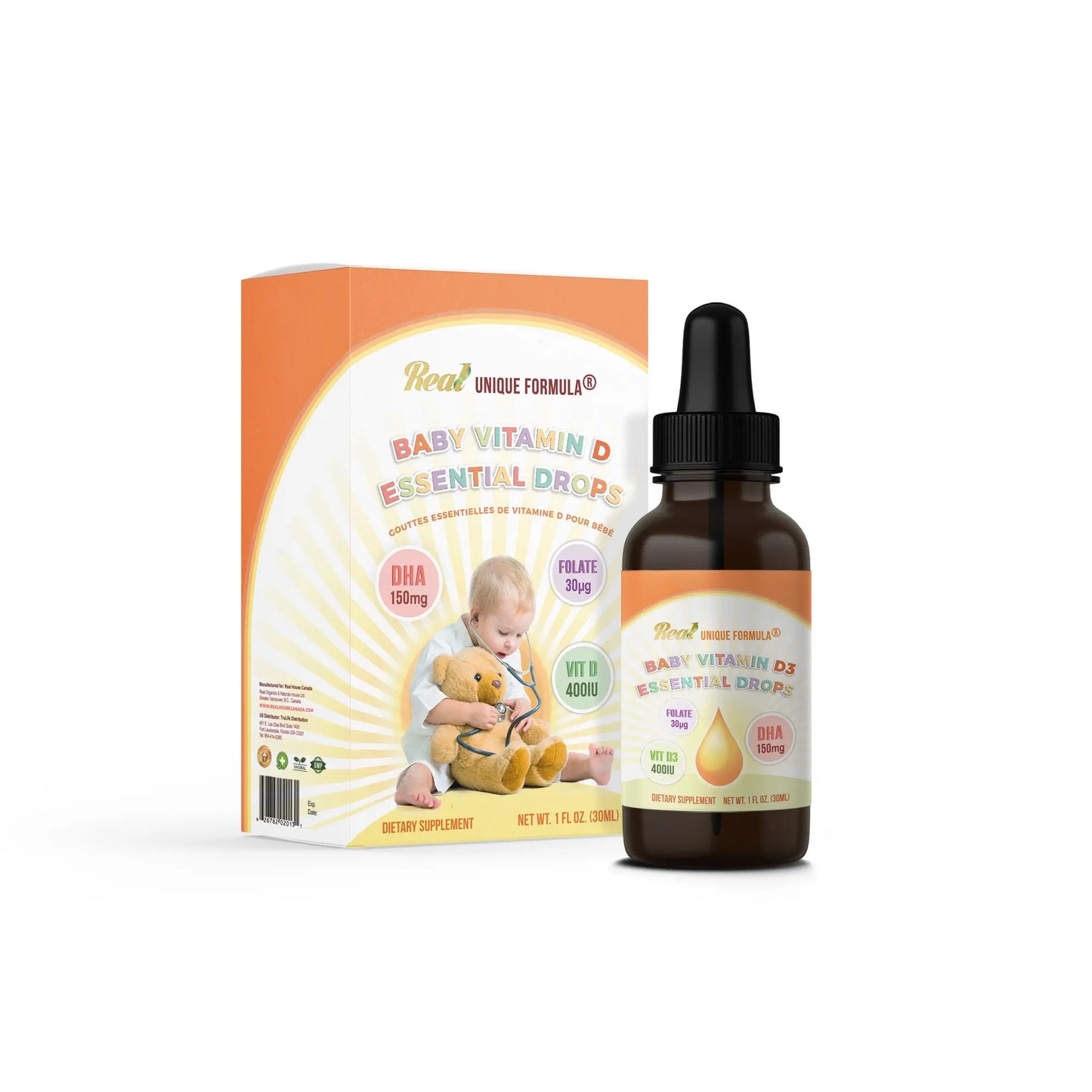 Baby Vitamin D3 Essential Drops: Unique Formula® Real House Canada (Singapore)