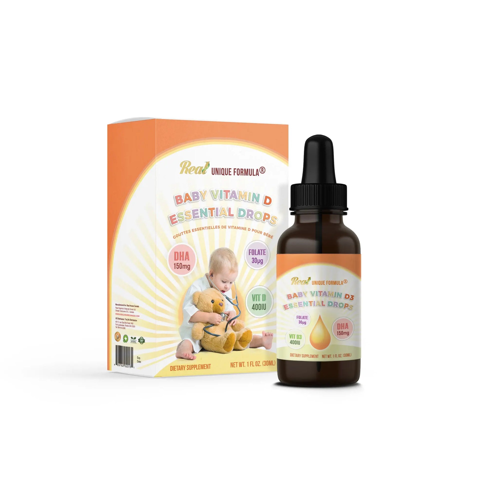 Baby Vitamin D3 Essential Drops: Unique Formula® Real House Canada (Singapore)